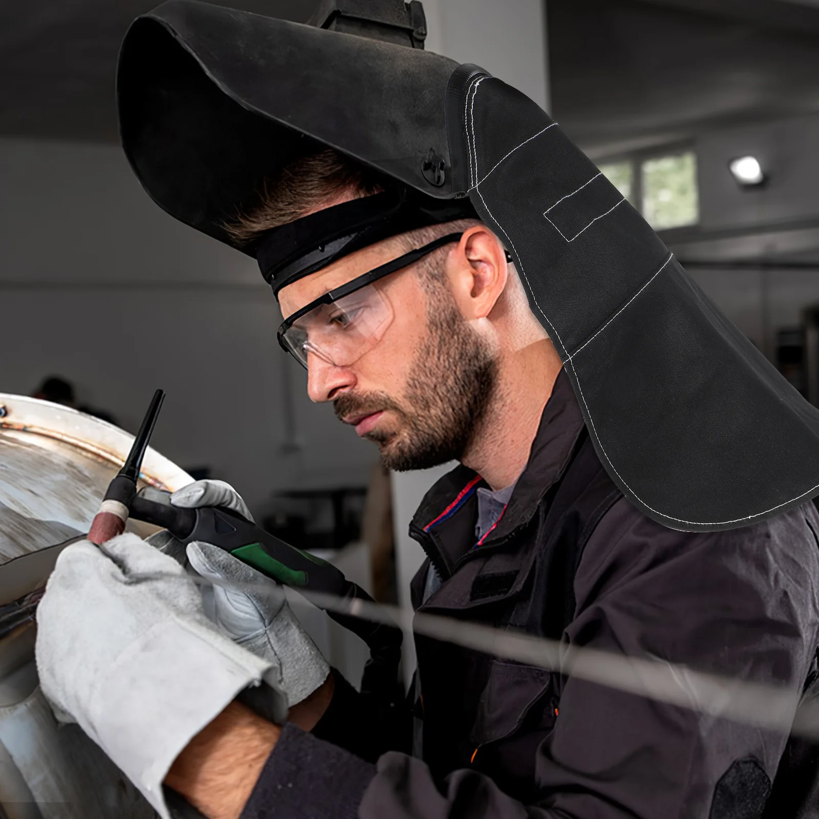 

Extended Cover Neck Guard Extension Rear Welding Guard Welding Hood Accessory Lightweight Durable Protective Cap Cover