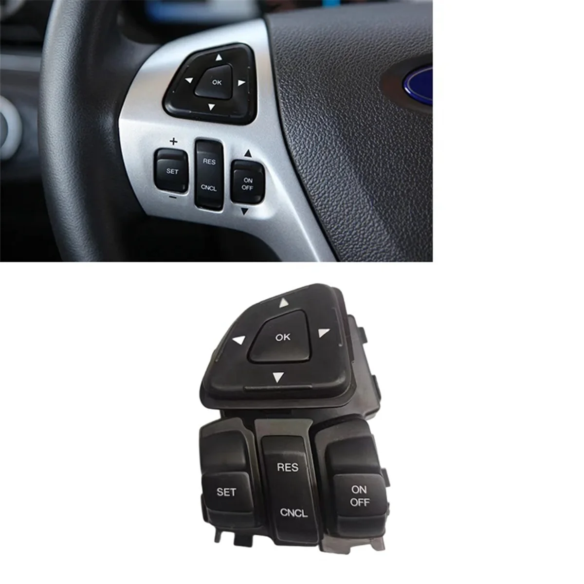 Car Steering Wheel Cruise Control Switch Multifunction Buttons for Ford Edge Explorer 2012-2015 BT4T-9E740-AFW