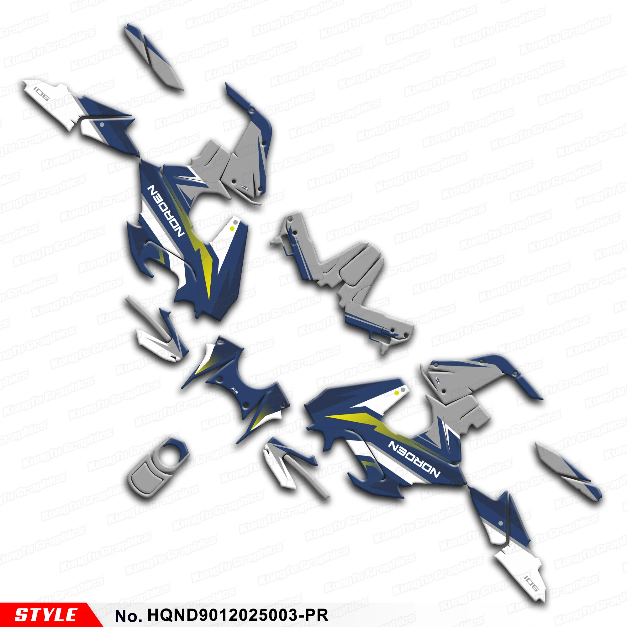 

JY RACING Adhesive Sticker Vinyl Wrap for HUSQVARNA NORDEN 901 NORDEN901 2020 2021 2022 2023 2024 2025, HQND9012025003-PR