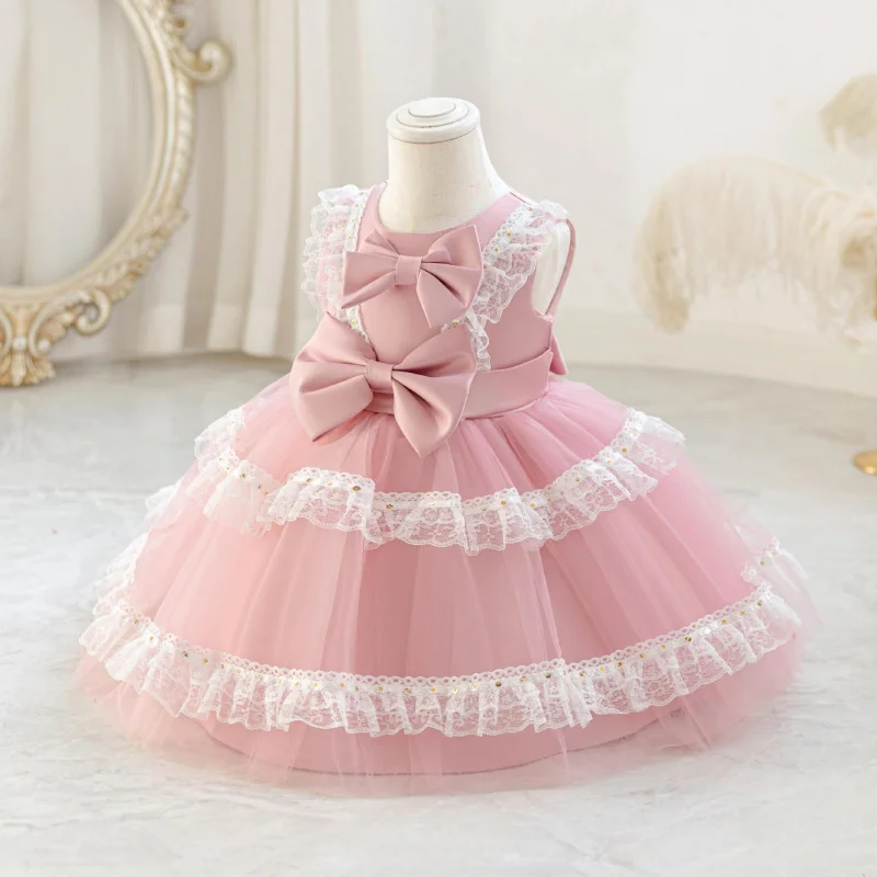 

2026 Новое платье Лолиты для маленьких девочек 1–3 лет, пышное тюлевое платье-пачка принцессы с тюлевой юбкой для дня рождения, фотосессии, вечеринки