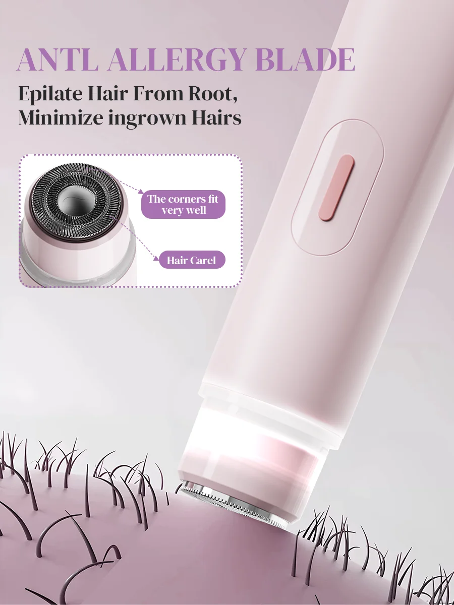 Doppelseitiger Keramik-Haarschneider für Damen, USB-Aufladung, für Gesicht, Körper, Arme, Oberschenkel und Bikinizone, Pflegeset – Detail 8