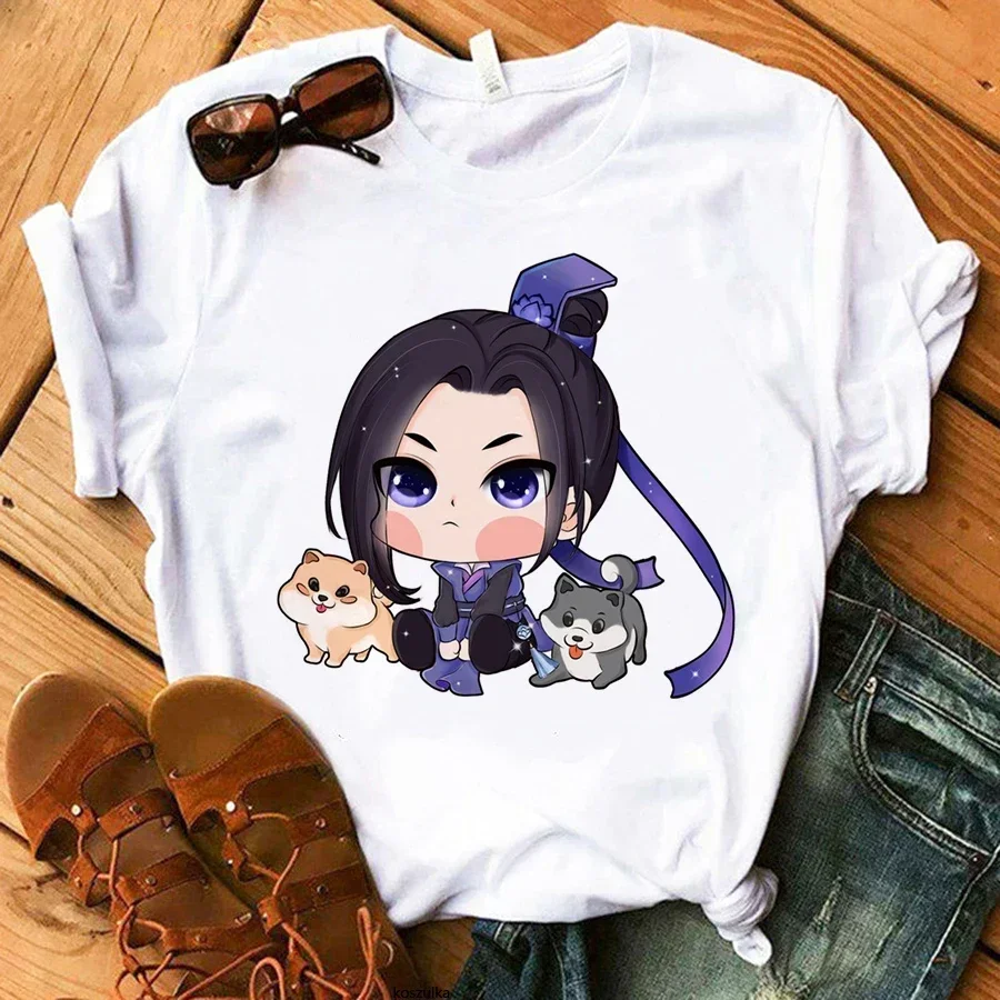 Harajuku 2025 Summer Women T-shirt Mo Dao Zu Shi Anime Print Casual Short Sleeve T Shirt Female Streetwear Y2k Clothes Top