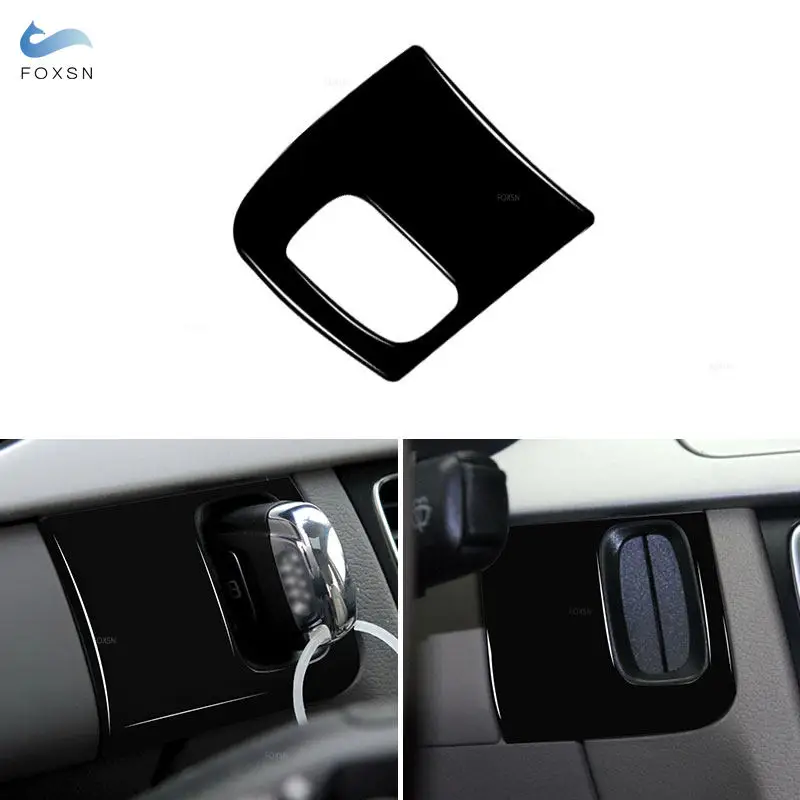 For Audi A4 B8 2009 2010 2011 2012 2013 2014 2015 2016 Piano Black Car Accessories Engine Start Button Key Hole Frame Cover Trim