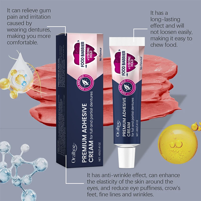 義歯固定接着剤、1 2 3pcs、義歯の着用の快適さを向上させ、ケアの緩みを防ぎます