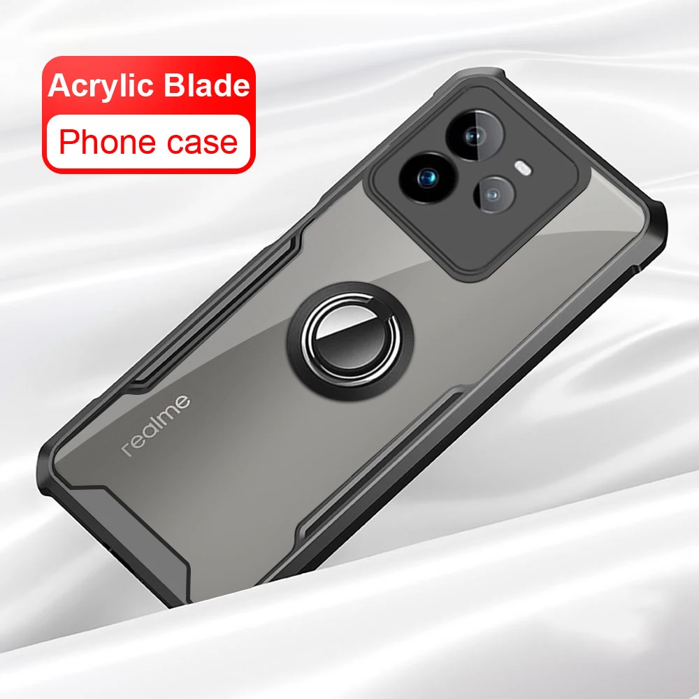 Case with ring holder For Realme GT 7 Pro 6 6t Neo6 se GT2 Pro 7Pro 5G Acrylic Armor Shockproof Coque Lens Protect gt6 gt6t Neo6