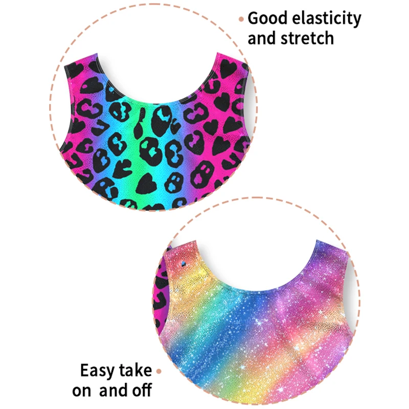 الفتيات الجمباز أكمام تانك الأعلى السراويل الباليه ملابس رقص الجمباز للفتيات الملونة ارتداءها Biketards رياضية أكتيفيوير