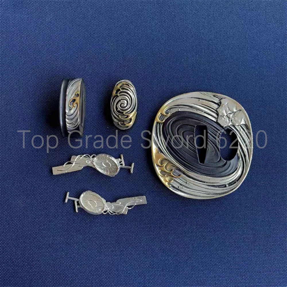 Good Quality Copper Brass Gold Plated Silver Tsuba Handguard Fuchi Kashira Menuki For Real Japan Samurai Katana Sword Fittings