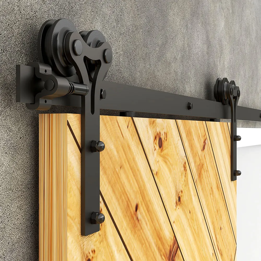 Imagem -02 - Kit de Hardware de Porta de Celeiro Deslizante Pesado Suave e Silencioso Fácil de Instalar Painel Único Estilo em Forma de y