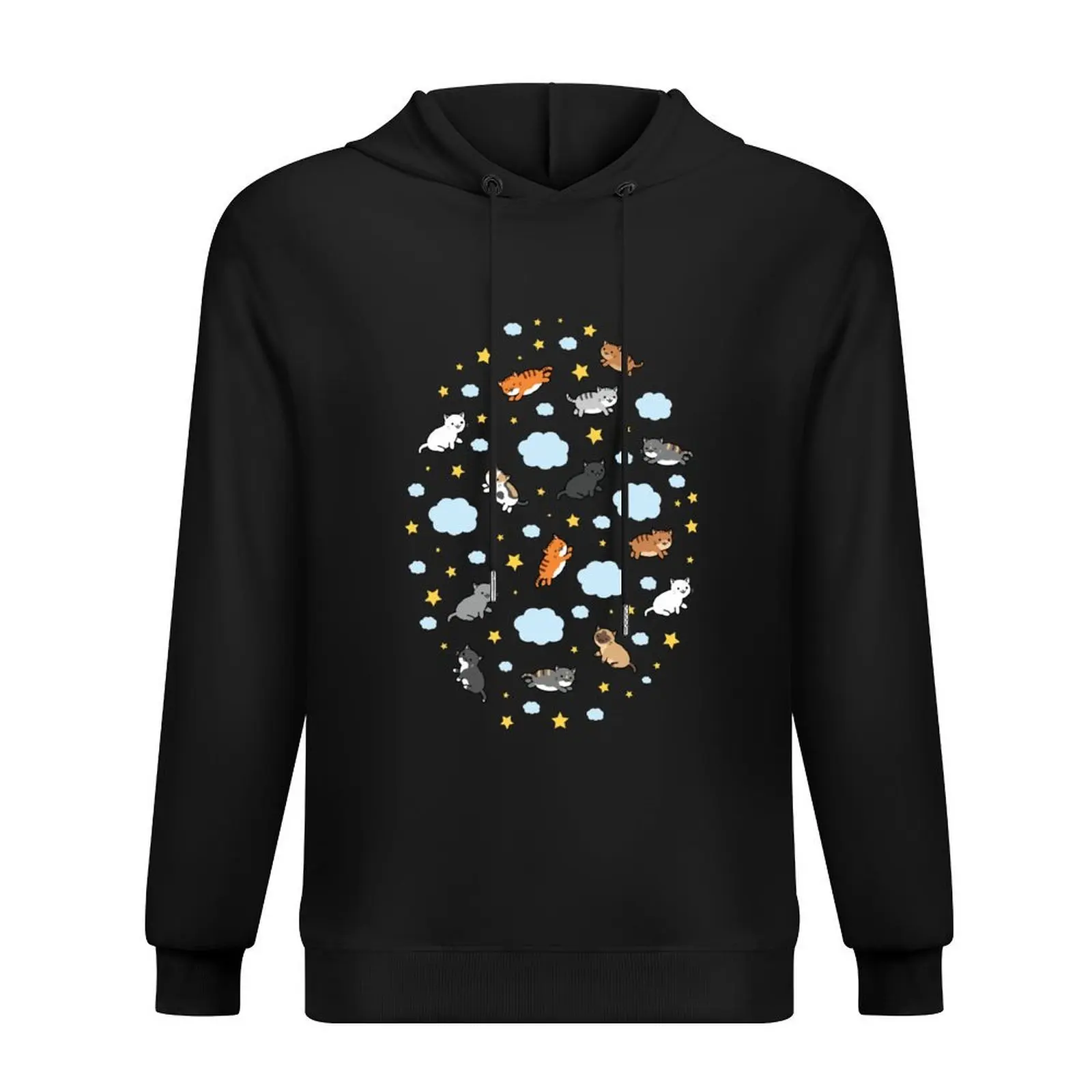 

Cute Anime Kawaii Cats Fun Cloud Star Pattern Hoodie men's winter sweater male clothes autumn jacket men men's hoodies