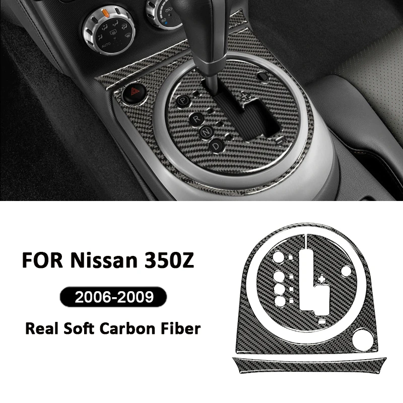 

For Nissan 350Z 2003-2009 Carbon Fiber Car Center Console Gear Shifter Knob Panel Frame Decoration Sticker Interior Accessories