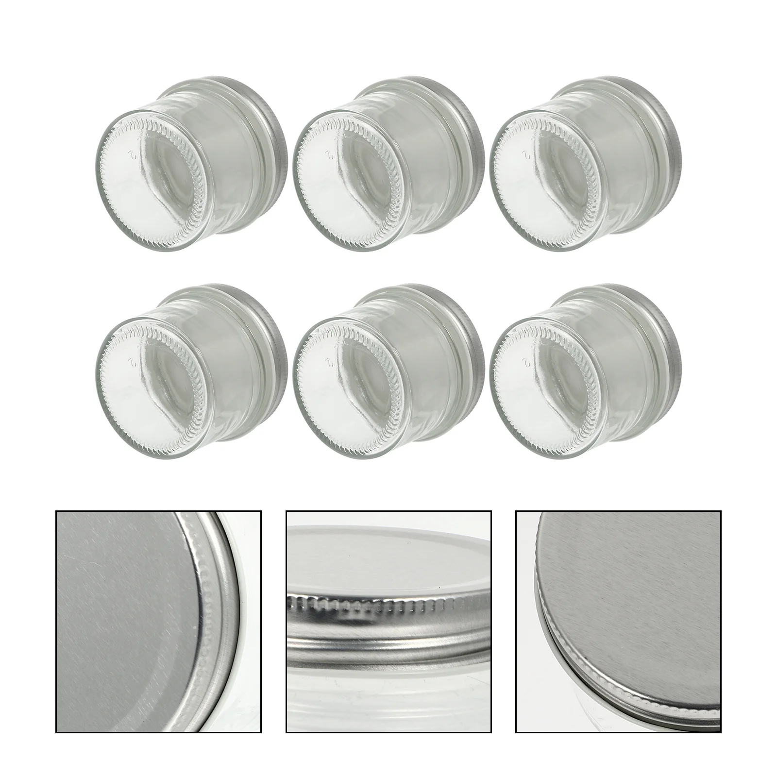 

6pcs 100Ml Sealing Glass Container Reusable Storage Jars For Jam Honey Candy Yogurt Multifunctional Eco-Friendly Portable Glass