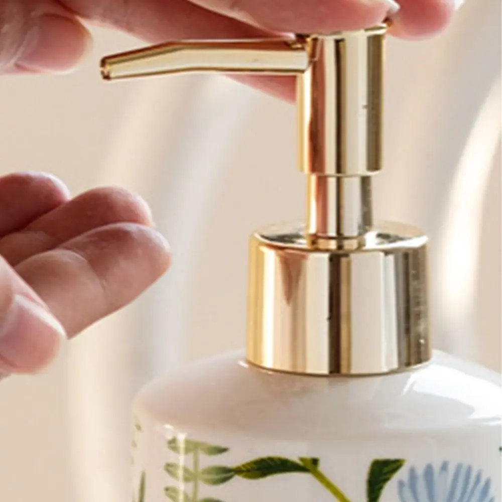 Practical Refillable Ceramic Soap Dispenser Vintage Brown Lotion Pump Bottle Save Soap Empty Hand Wash Dispenser Bathroom