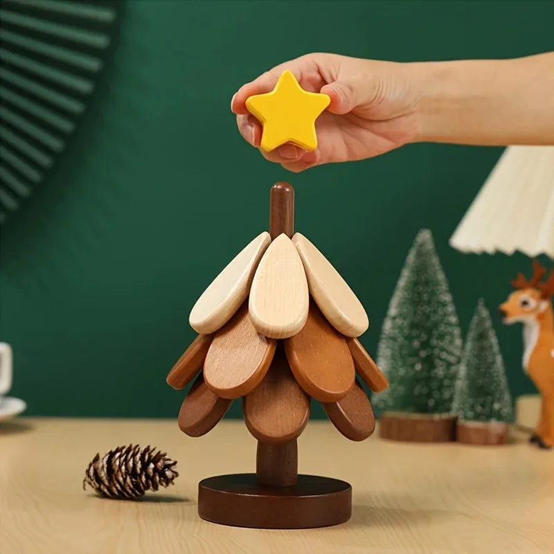 

Wooden Trivets for Hot Dishes 3/4Pcs Tree Shape Coasters Set with Stand Wooden Tripod Coaster Set Kitchen Table Decor