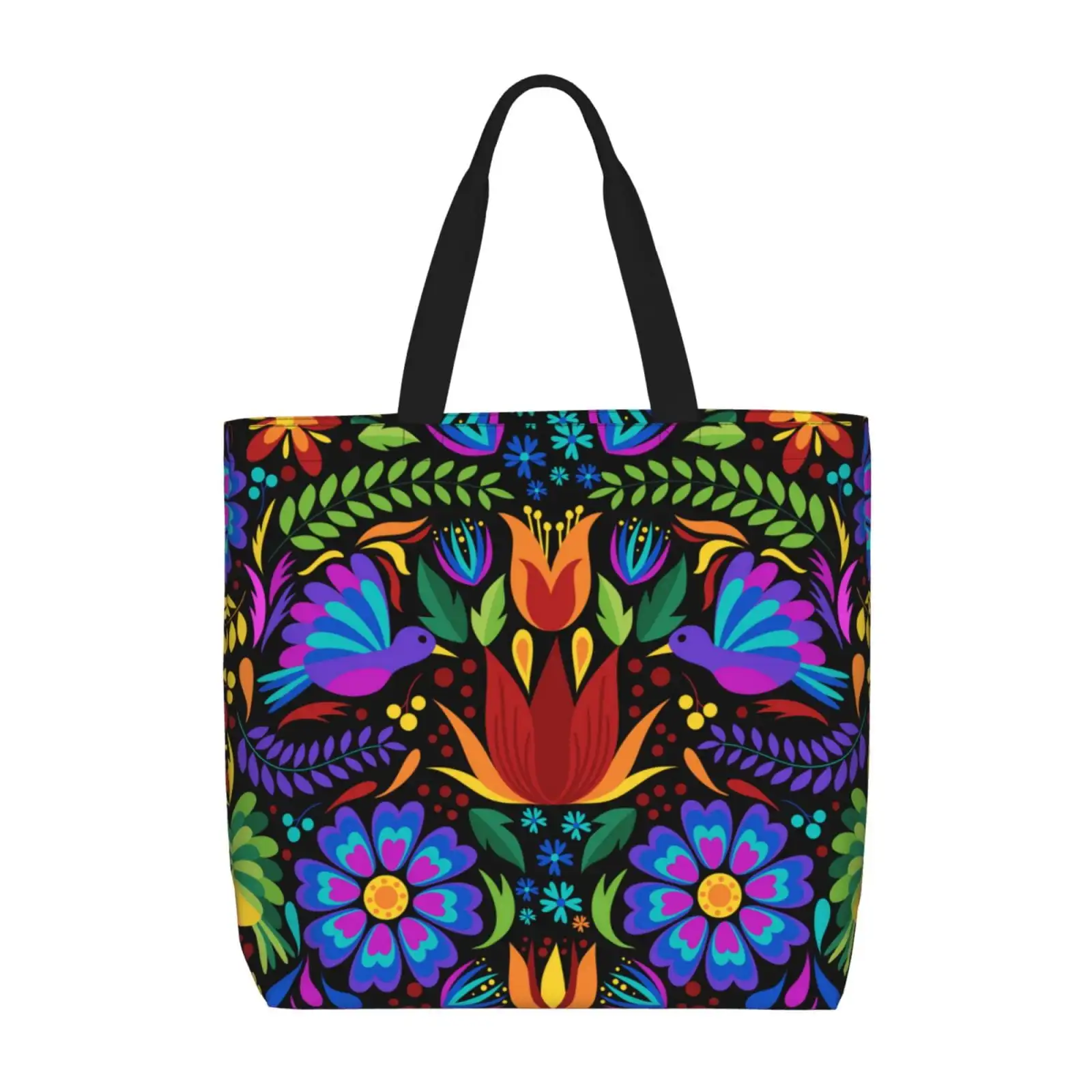 

Красочная женская большая сумка с цветочным узором, большая вместительная сумка на молнии, повседневные сумки на плечо, сумки для покупок