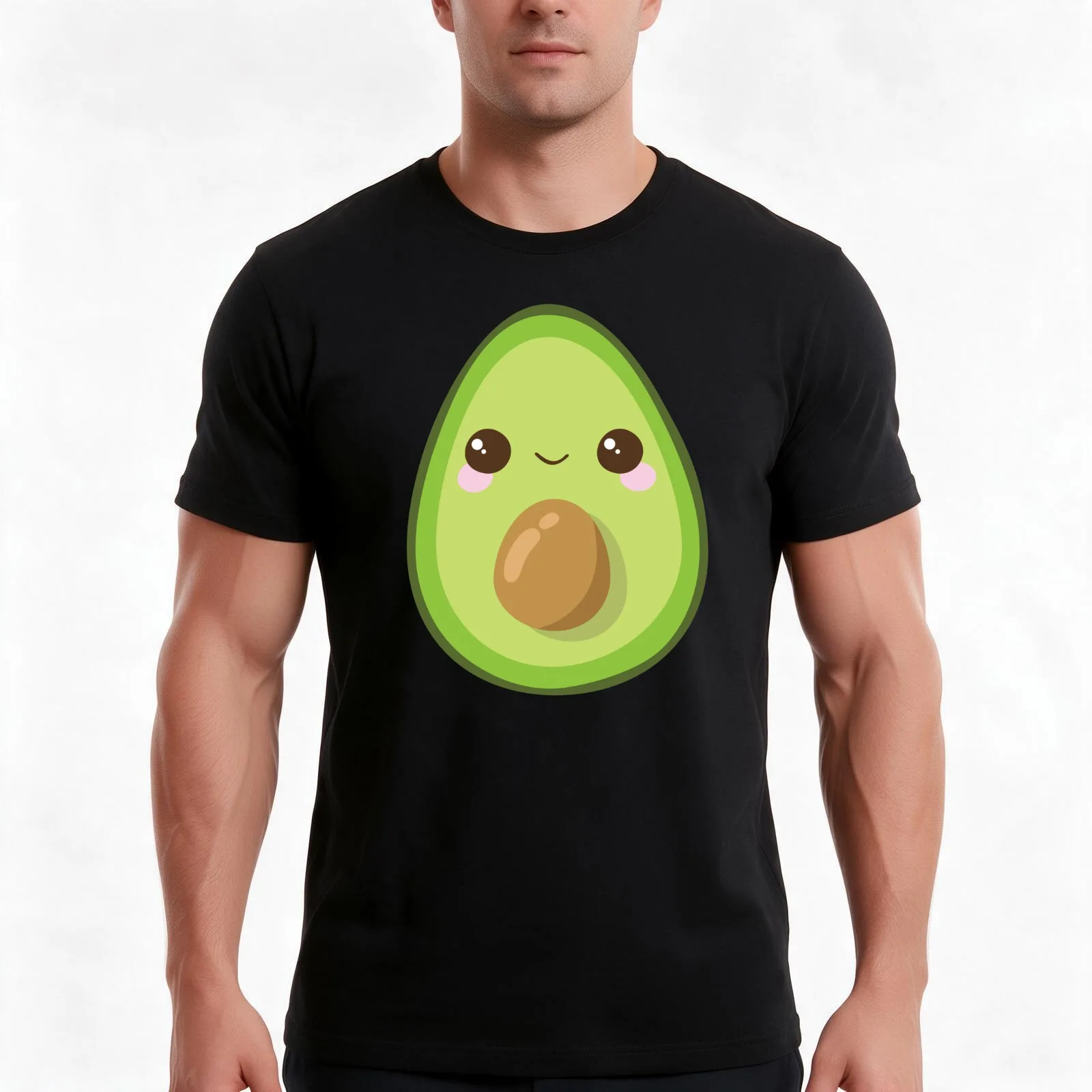 Cutest Avocado Ever T-Shirt, Summer Casual Cotton Tee, Oversized Streetwear Tops, Vintage Graphic Print, Loose Fit Short Sleeve