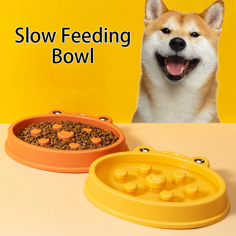 

Pet Dog Cat Slow Feeder Bowl Food Water Dish Dispenser for Puppy Kitten Non Slip Slow Eating Puzzle Multi Colors Feeding Bowls