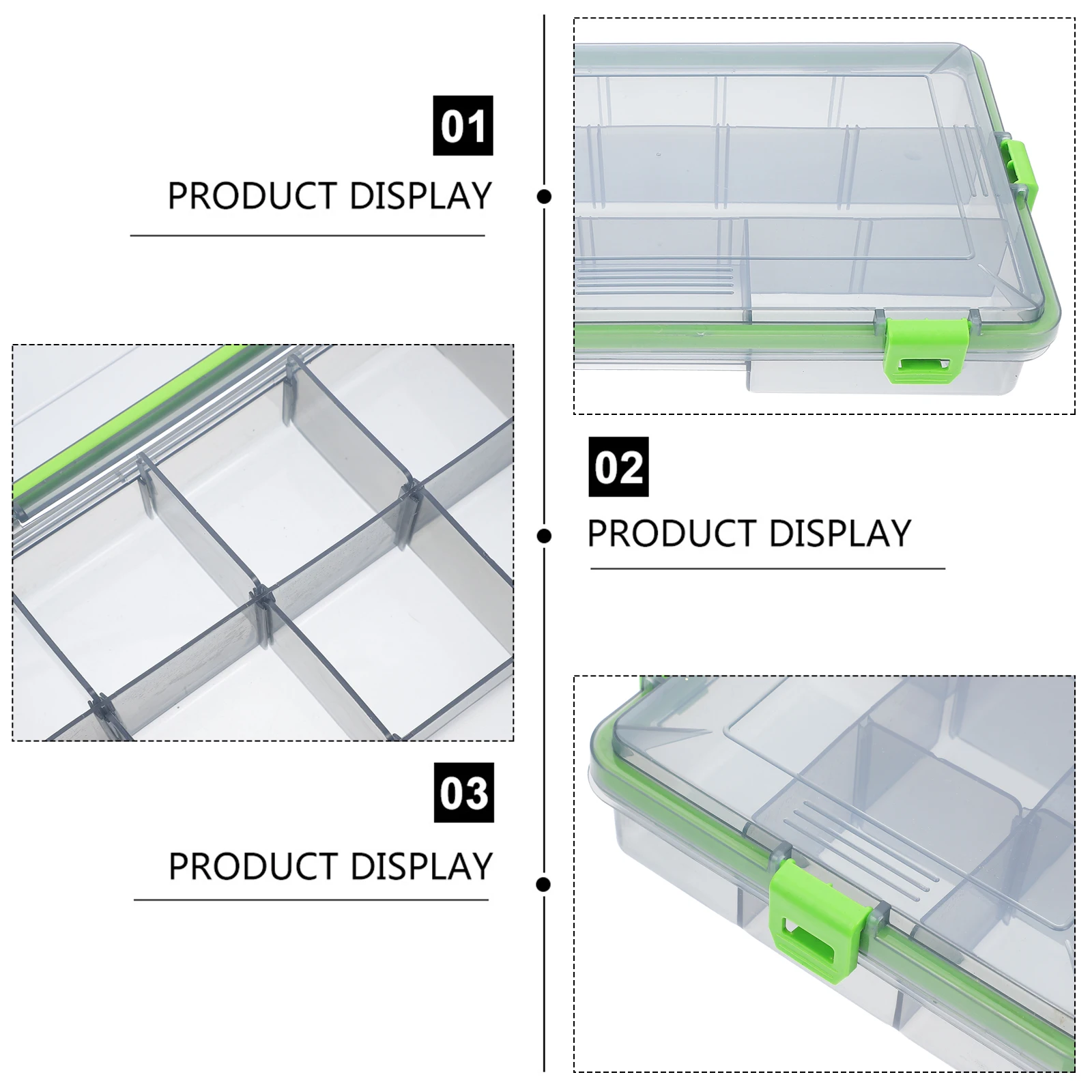 

Fishing Storage Container Multiple Grids Large Capacity Durable Plastic Waterproof Sealing Easy Carry Fishing Gear