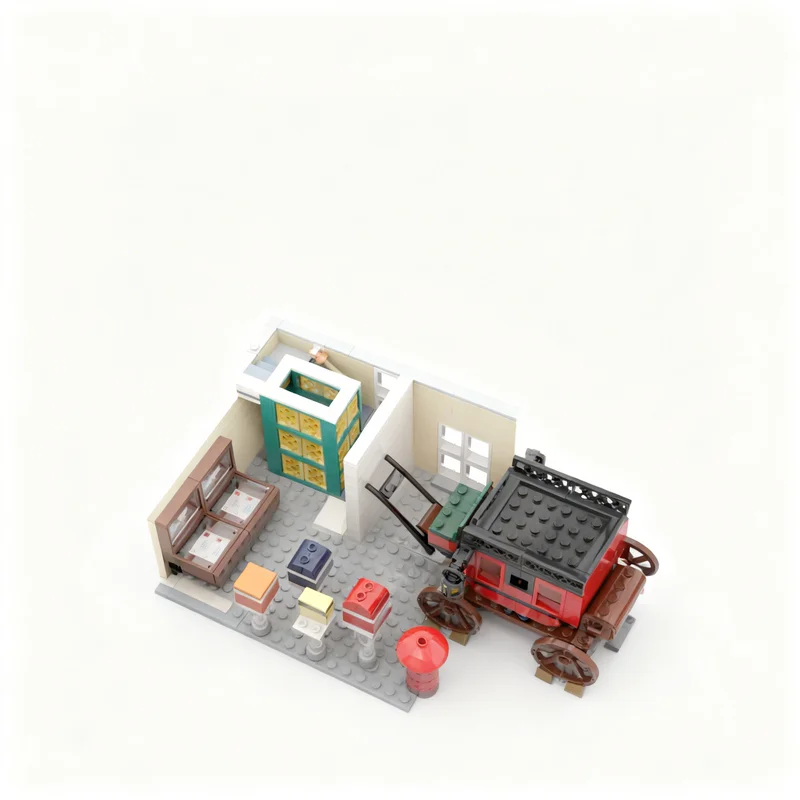 2757pcs MOC Modular Post Office In Neoclassical Style Modular Buildings Model Toy Building Blocks Christmas Gift Architecture