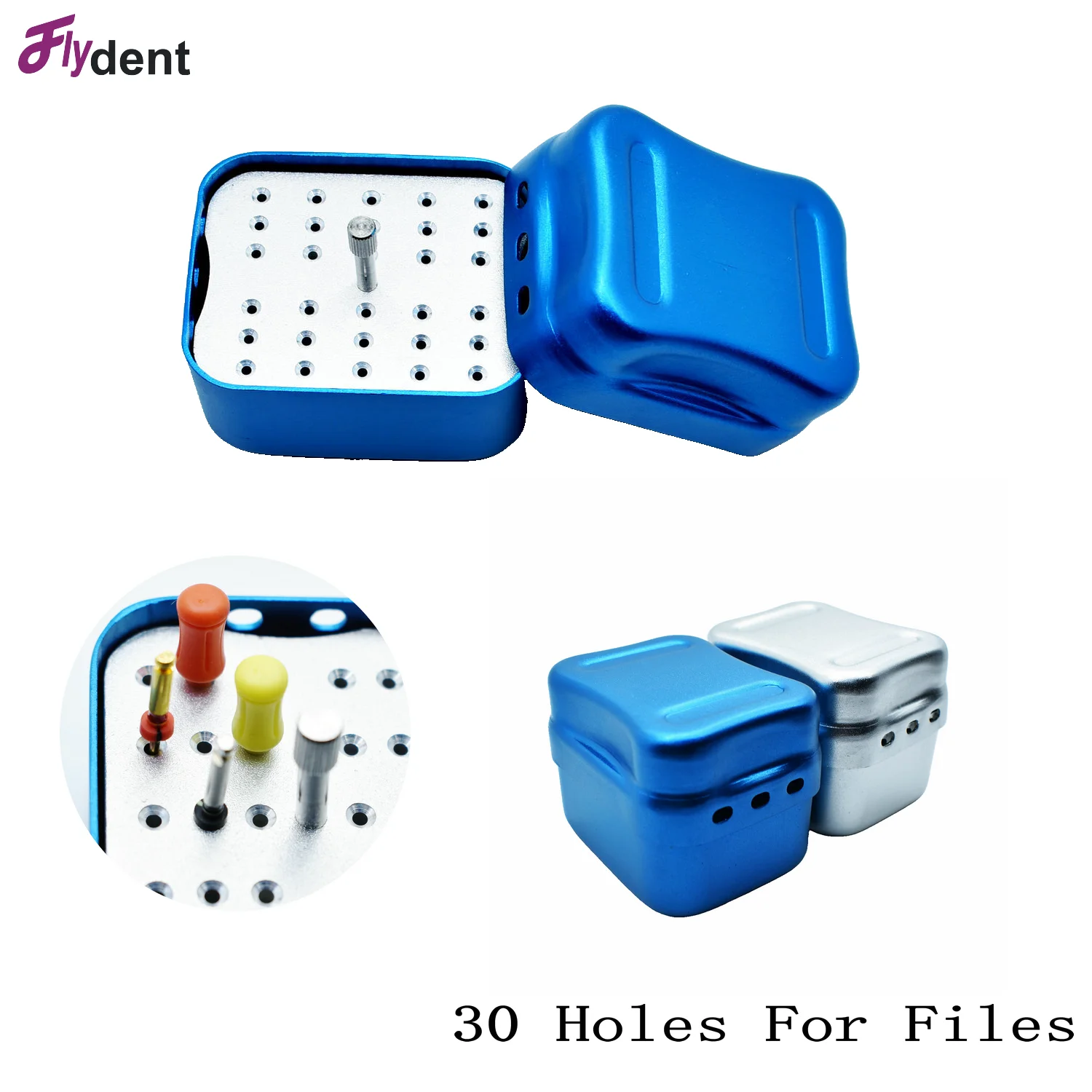 

Dental Endo Files Holder Disinfection Metal Box 30 Points Autoclave Sterilizer Case Burs For Oral Care Tools Random Color