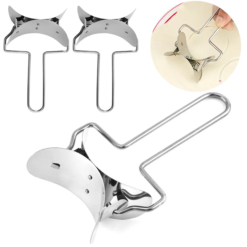 1PC Stainless Steel Dumpling Wrapper Cutter Mould Manual Dough Circle Roller Machine Dumpling Making DIY Handmade Cook Tools ZYF