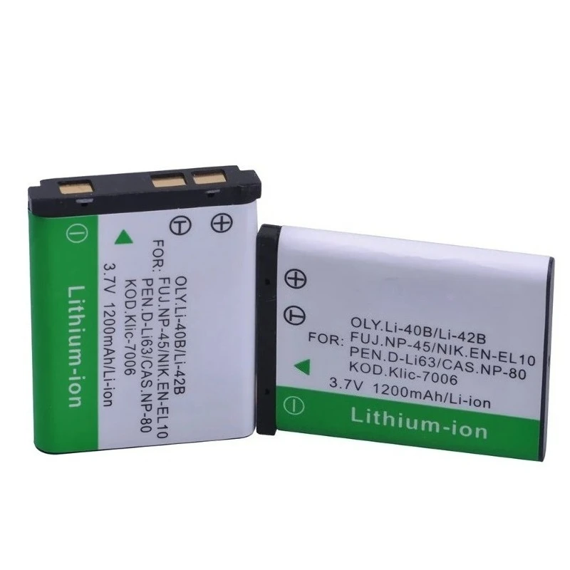 Li-40B Li-42B Bateria NP-45S Battery+LED Dual Charger for Olympus Li 40B for FUJIFILM Fuji NP-45 NP 45A EN-EL10