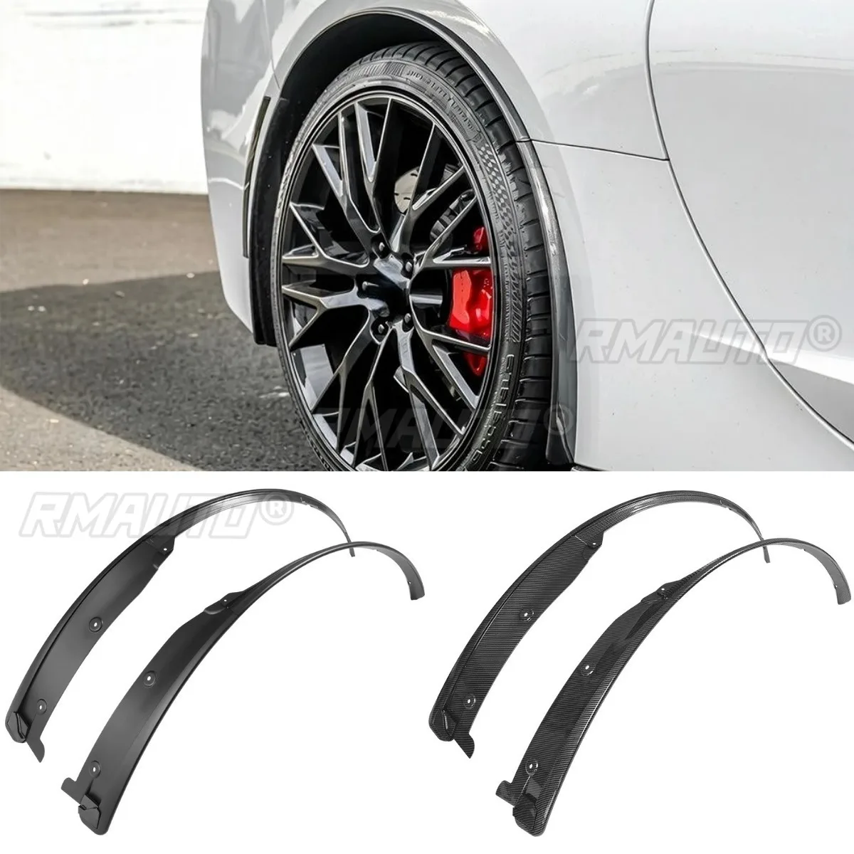 

For Chevrolet Corvette C7 2014-2019 Car Rear Wheel Trims Wheel Heel Arch Flare Accessories Wheel Eyebrow Fender Trims Body Kit