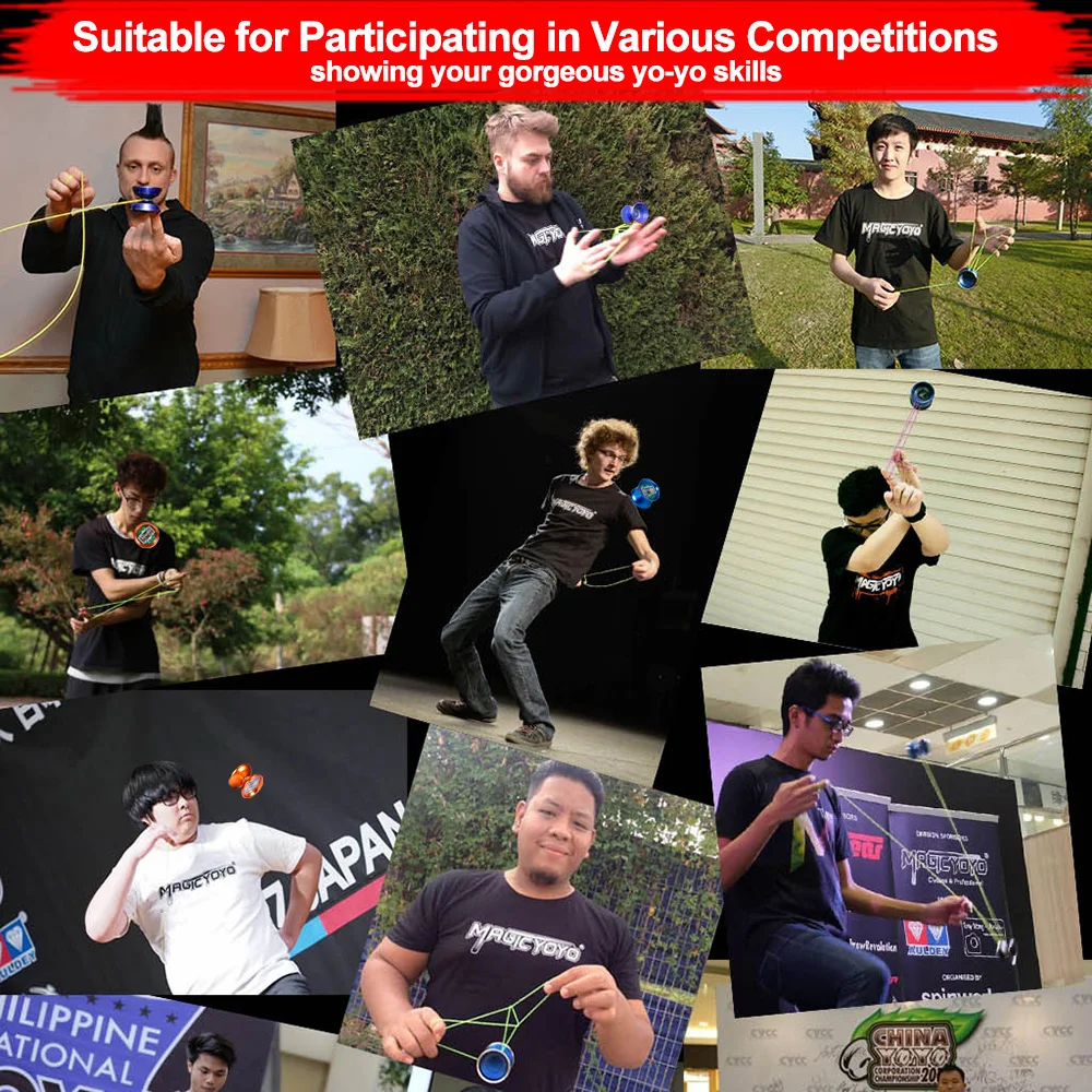 Unresponsive YoYo Aluminum Alloy Professional Yoyo Ball with LED Light Cover Remover String for Kids Adult Yo-yo YoYo