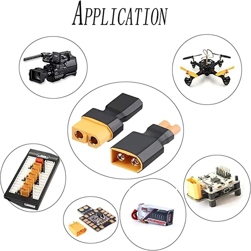 4 unidades/2 pares xt60 para xt30 plug fêmea macho adaptador conversor para drone fpv rc lipo nimh carregador de bateria esc