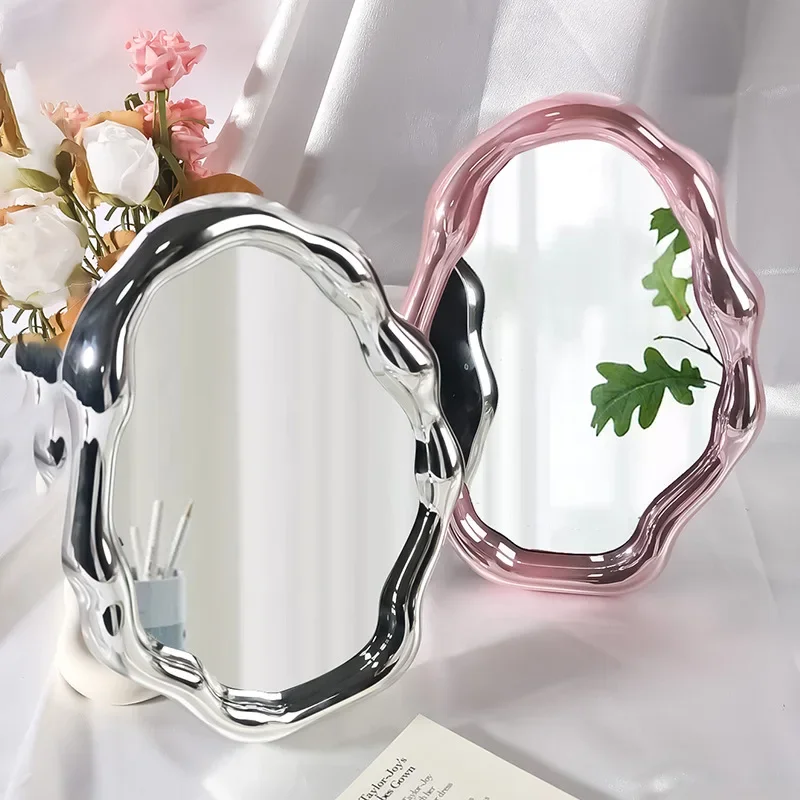 Electroplated Cloud Makeup Mirror Special-shaped Mirror for Girls Dormitory Decoration Fashion Wall-mounted Mirror Wholesales