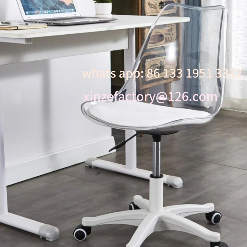 

Customizable Rotating Computer Chair Dressing Transparent Plastics Elevated Move Rotating Chair Writing Desk Home