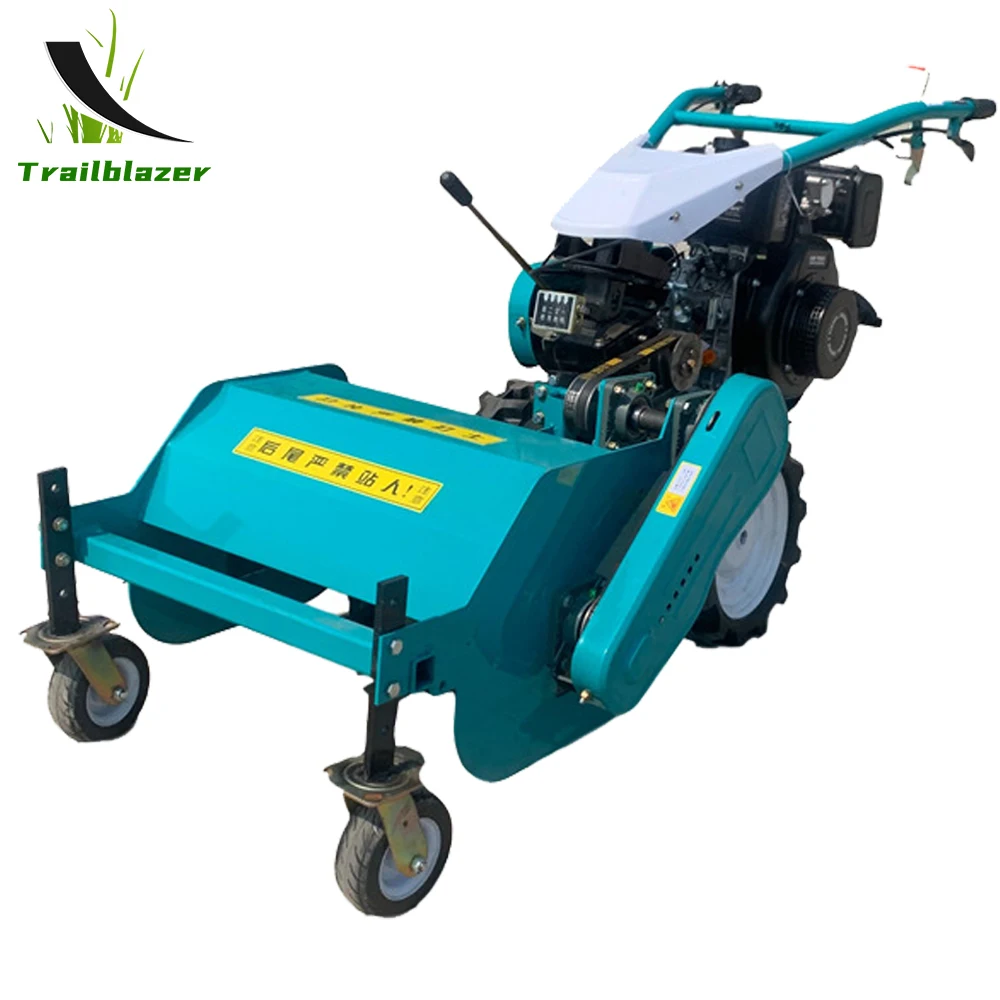 Walk-behind Front Lawn Mower 60cm Diesel Driven Self-propelled Lawn Mower for Orchard Garden Cutting Weeds Grass