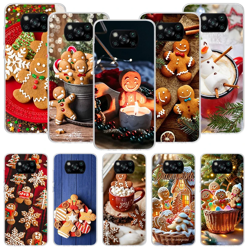 Cute Cookie Man Phone Case For Xiaomi Poco X3 GT X5 X4 Nfc M5S M3 M2 M4 Pro F3 F2 F1 Mi Note 10 Lite A3 A2 Shell Coque