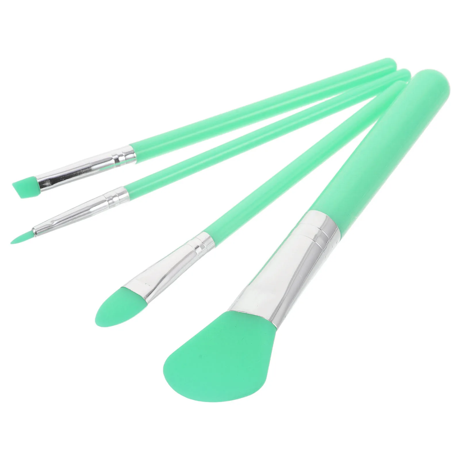 Conjunto de pincéis de maquiagem de silicone, pincéis multifuncionais macios para blush, sombra, aplicador facial, design elegante, fácil limpeza, viagem