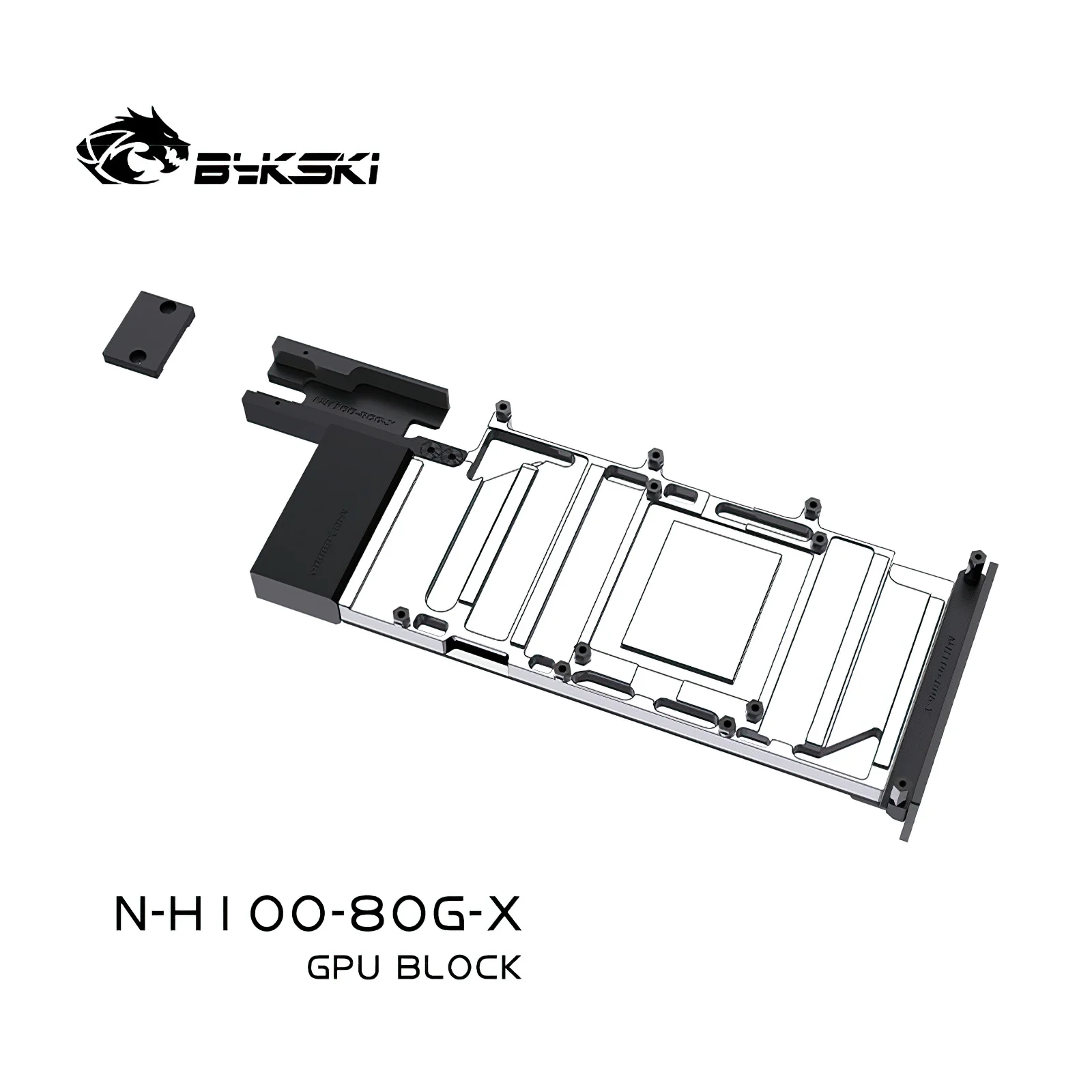 Bykski NVIDIA H100 GPU Water Block Full Metal Copper Nickeling + Aluminum Alloy Backpalte N-H100-80G-X