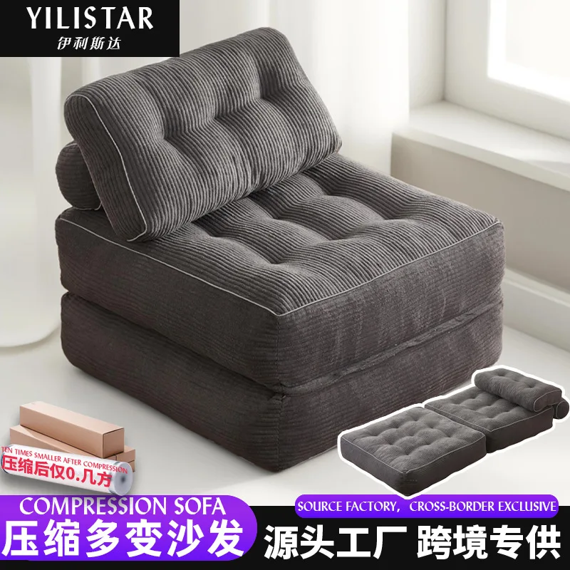 โซฟาเบดแบบพับได้ ผ้ากำมะหยี่ สำหรับอพาร์ทเมนต์ขนาดเล็ก โซฟาหลายส่วน ใช้ได้ทั้งห้องนั่งเล่นและห้องนอน นั่งสบาย