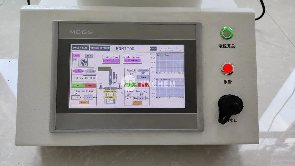 HXCHEM NEW ASME U STAMP 500ml Bench Top Mechanical Drive High Pressure Autoclave Reactor with PLC PID Automatic Controller