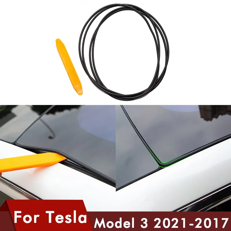 

Model3 Car wind Noise Reduction Kit Quiet Seal Kit For Tesla Model 3 2022 Accessories Skylight Glass Sealing Strip