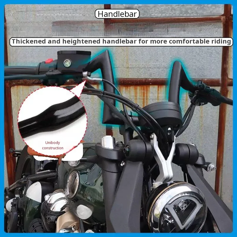 For Benda Napoleon 250 Motorcycle Ape Hanger Handlebar, Modified High Riser Handlebar Retro Bobber Steering Bar Accessories