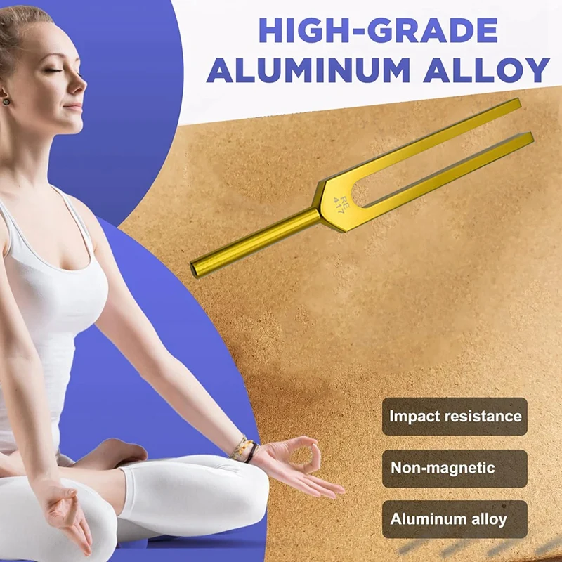 RE 417 HZ Tuning Fork Set, Gold Aluminum Alloy Keep Body,Mind And Spirit In Perfect Harmony