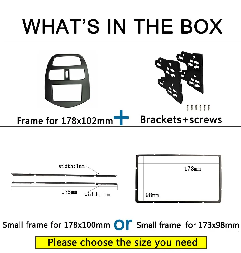 for CHEVROLET Spark M300/DAEWOO Matiz/HOLDEN Double Din Radio Fascia GPS DVD Stereo CD Panel Dash Mount Installation Trim Kit