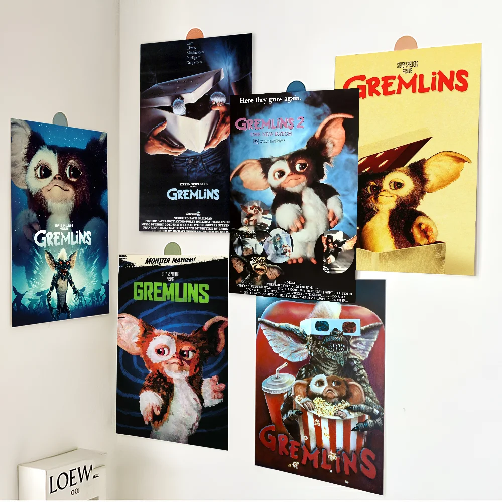 Gremlins Movie Whitepaper Poster Waterproof Paper Sticker Coffee House Bar Posters Wall Stickers