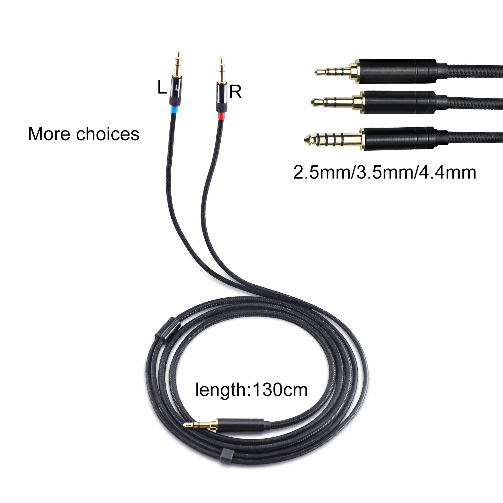 Okcsc axへのデュアル3.5ミリメートル2.5/3.5/4.4ミリメートルヘッドホン用交換ケーブル用hifiman sundaraアナンダHE1000se HE6se HE400seヘッドフォン