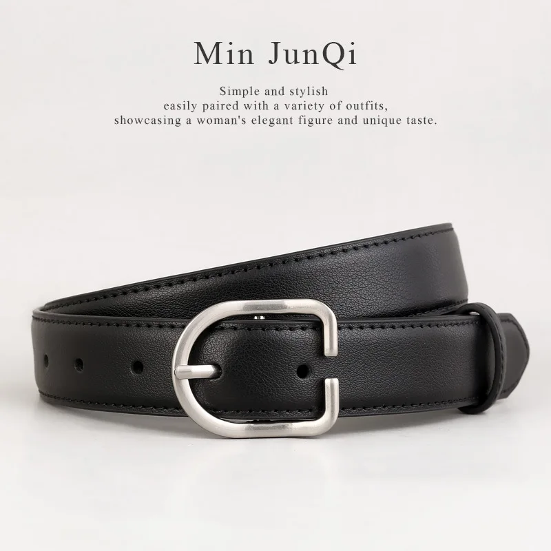 2026 Black Coffee Brown Real Leather Waist Belts for Women Fashion Metal Buckle Pin Strap Jeans Belt Cowskin Ceinture Pour Femme