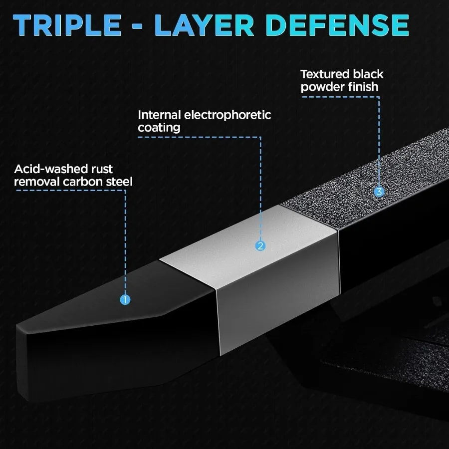 قضبان Nerf ذات خطوة جانبية من الفولاذ الكربوني شديدة التحمل لعام 20152025 تشيفي كولورادو جي إم سي كانيون كابينة طاقم سهلة التركيب ودور