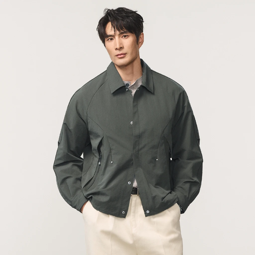 Men's American Business Casual Commute Fashion Vintage Loose Cargo Jacket Male Spring Autumn Streetwear Coat Tops
