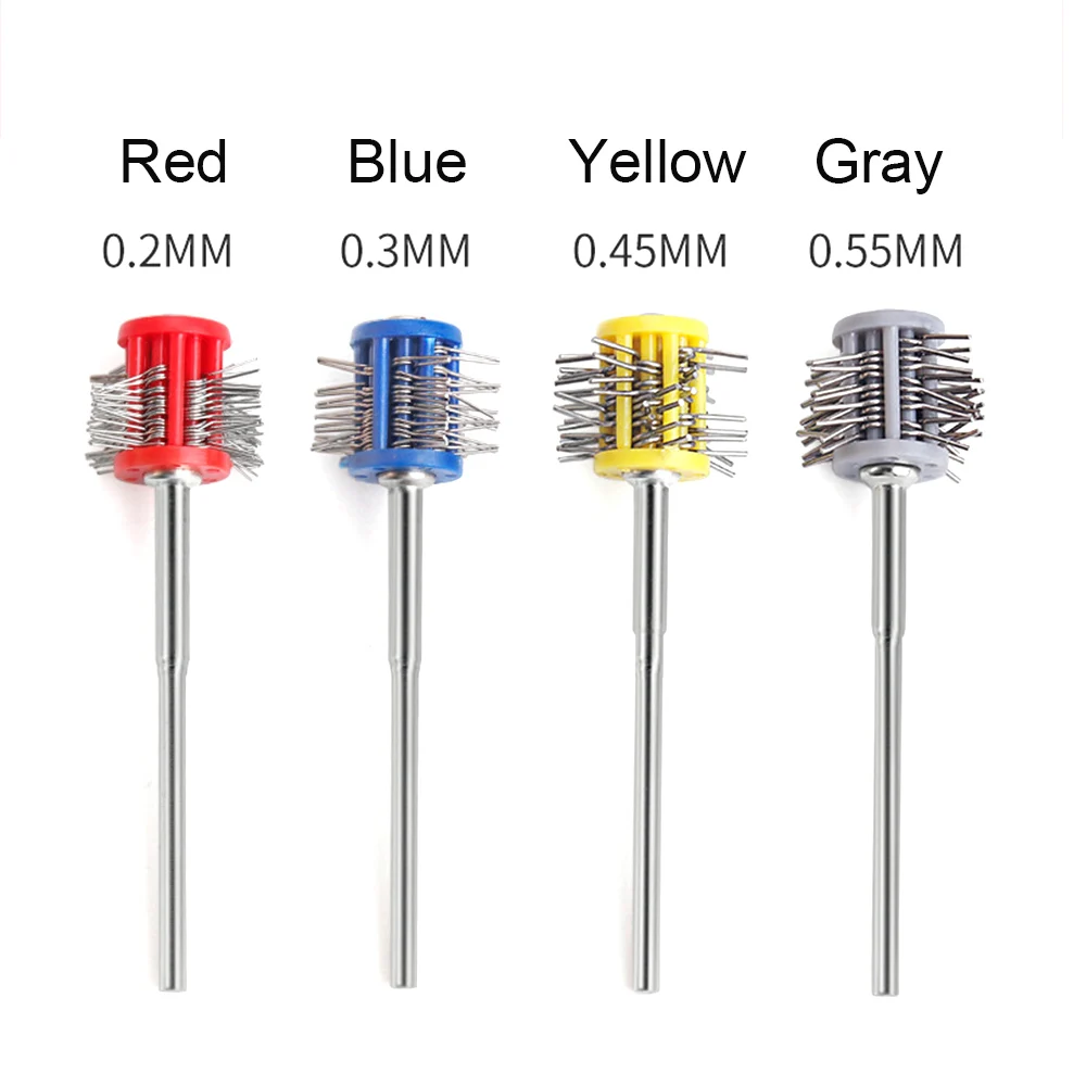 1PCS Professional Polishing Grit Mounted Matt Wire Brush 2.35MM Shank Jewelry Making Tools 0.2mm/0.3mm/0.45mm/0.55mm
