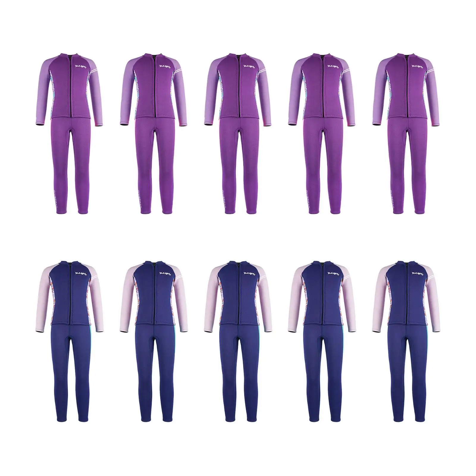 

Kids Wetsuit 2.5mm Neoprene Girls Front Zip Water Resistant Thermal Fullsuit