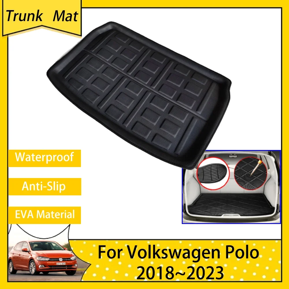 

Car Trunk Mat for Volkswagen VW Polo MK6 2018 2019 2020 2021 2022 2023 AW BZ Hatchback Rear Boot Cargo FLoor Carpet Accsesories