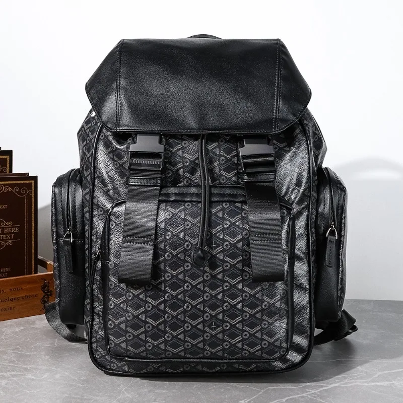 

Роскошный мужской рюкзак в стиле ретро, модный рюкзак с клапаном и застежкой для мужчин, сумки для ноутбука большой вместимости, дорожные рюкзаки с несколькими карманами