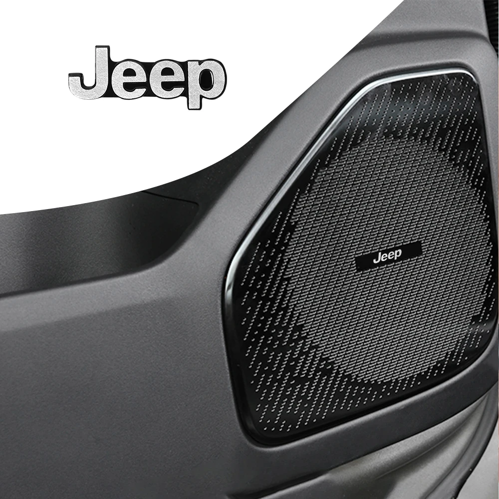 Adesivo decorativo para alto-falante de carro, 2/4 peças, para jeep wrangler, renegade, compass, gladiador, cherokee, jl, grand, jk, patriot, patr